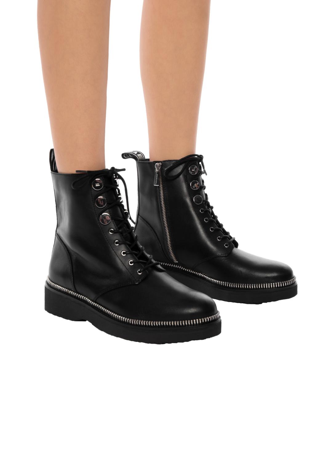 Tavie leather store combat boot